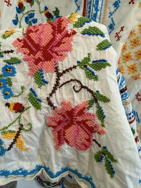 Farm Rio Embroidered Pineapple & Floral Short-Sleeve Shirt XL Tropical Vacation - Picture 9 of 14